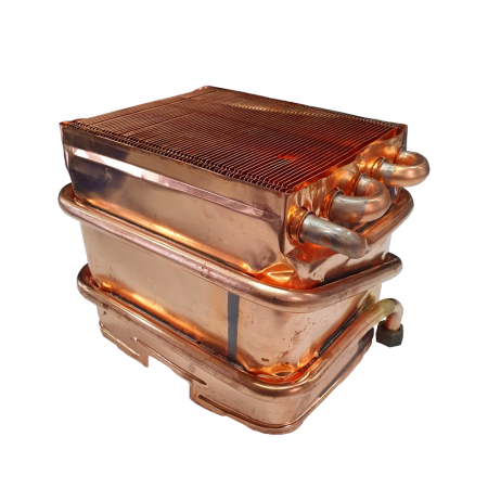 Теплообменник  BG Super Lux 17 кВт. (открытая камера) гайка/штуцер (до 2019 г.) арт.8718-03.000